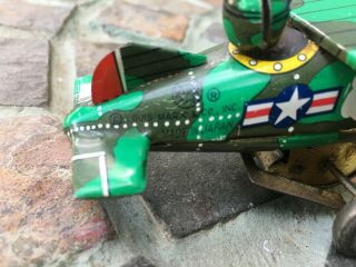 VERY RARE 1920s Vintage Marx Japan Tin Toy Wind Up Roll Over Airplane 4