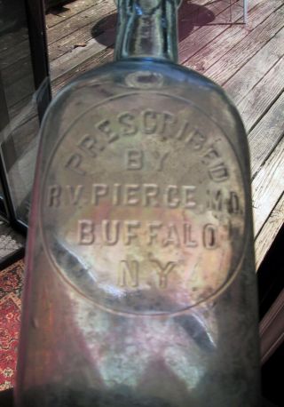 Antique Medicine Bottle Embossed " Prescribed By R.  V.  Pierce M.  D.  Buffalo N.  Y.  "