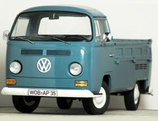 1:18 Schuco " Volkswagen T2 Bay Window Pritsche Pick - Up " Neptune Blue Rare Vw T2a