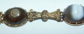 Rare Victorian 9ct gold agate bracelet Scottish 3