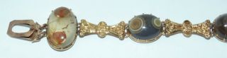 Rare Victorian 9ct gold agate bracelet Scottish 6