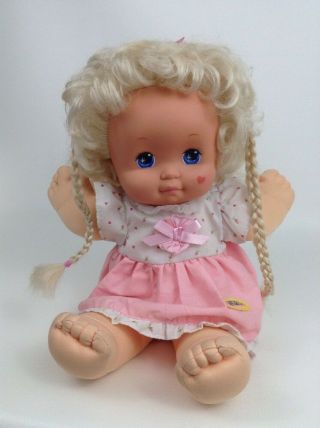 Magic Nursery Blonde Doll With Pink Dress Plush Vinyl Doll Vintage 1989 Mattel