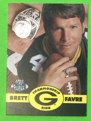 1997 Rare Pro Line Gems Brett Favre Championship Ring Imbedded Diamond Cr1