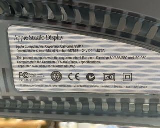 Apple Studio Display Monitor Graphite LCD 15” Rare Vintage Ice White M7613 3