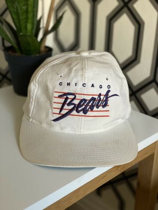 Vintage 80’s Chicago Bears Nfl Football Snapback Hat Cap White Rare Script