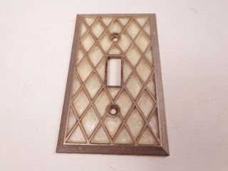 Faux Mother Of Pearl Diamond Pattern Vintage Switch Plate