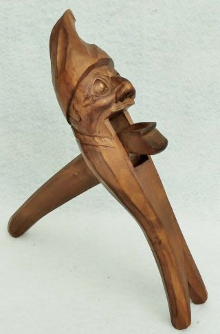 Antique/vtg German Carved Black Forest Wood Figural Wizard Folk Art Nutcracker