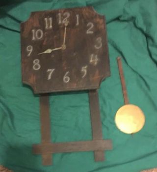 Vintage Antique Arts And Crafts Mission Sessions Wall Clock Refurbish