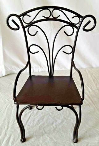 Vintage Wrought Iron Doll Chair 10 " T X 5.  75 " W X 5 " D Seat 4.  5 " X 5.  5 " Collectible