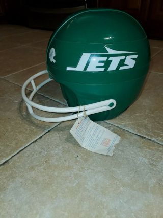Ny Jets Vintage Helmet Picnic Flair Set Great Piece Rare