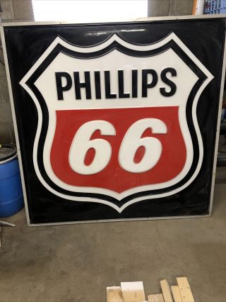 Vintage Rare Phillips 66 Gas Station Double Sided Sign 62 X 62