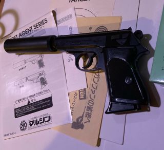 Extremely Rare Marushin Ppk Gas Walther Airsoft Gun Kit James Bond 007 Agent