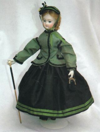 Antique 12 " French Fashion Doll Jacket,  Skirt & Hat Pattern (no Doll Us Ship