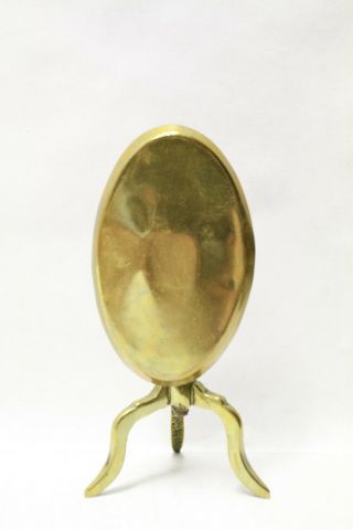 English - Miniature Brass Oval Tilt - Top Table Candle Reflector - 4 - 3/4 " -
