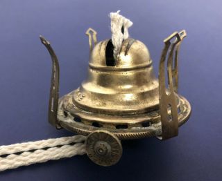 Antique Scovill No 1 Brass Queen Anne Kerosene Oil Lamp 7/8” Burner Wick