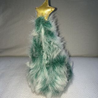 Vintage Applause Green Squirrel With Christmas Tree Tail Plush Stuffed Animal 3