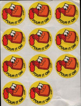 Rare Scratch & Sniff Vintage Stickers Partial Sheet Trend Matte Ketchup