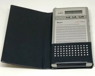 Sears 564 Pocket Radio Lcd Digital Clock Am/fm Receiver Vintage & Rare