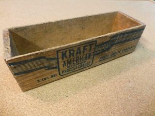 Vintage Wooden Kraft American Process Cheese 2 Lbs.  Box