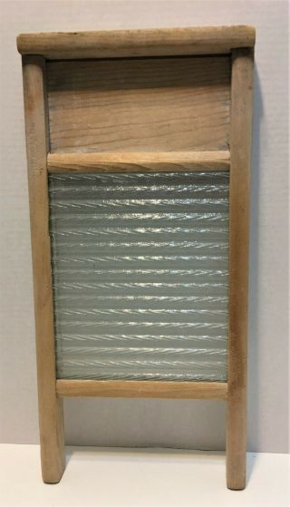 Vintage Home Aide Washboard Wood & Glass For Lingerie Columbus Ohio 18 "