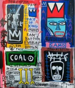 Rare Jean Michel Basquiat Vintage Painting “brooklyn”