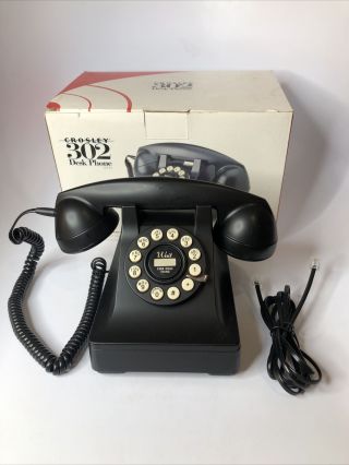 Crosley 302 Cr60b Antique Style Desk Phone Landline Retro Vintage Push Button