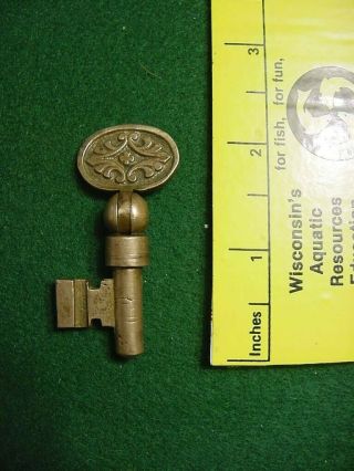 Rare Antique Ornate Hinged Folding Solid Brass Pocket Door Key