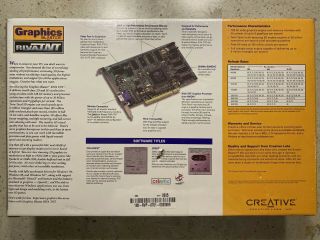 NVIDIA RIVA TNT - Creative Graphics Blaster RivaTNT (NV4) 16MB PCI RARE 5