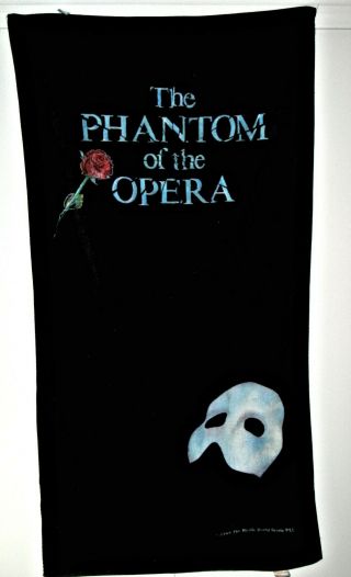 Rare Vintage 1988 Phantom Of The Opera Shattered Mask Logo Beach Towel 32 X 62