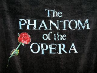Rare Vintage 1988 Phantom of the Opera Shattered Mask Logo Beach Towel 32 x 62 2