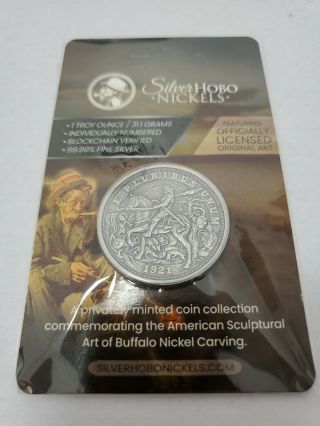 Roman Booteen Durer’s Knight – 1 Oz Antique Silver Coin Hobo Nickel 1119 Of 3000