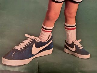 1970s NIKE BLUE BRUIN SUEDE TRAINERS Poster Nike.  The Shoe To Grow With RARE 2