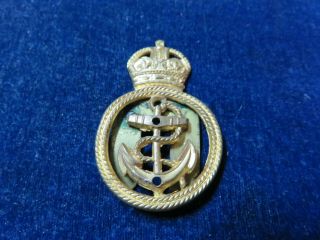 Rare Orig Ww2 Rcn Cap Badge " Po - Petty Officer " All Metal Royal Canadian Navy