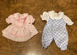 Vintage Ginger? 8 " Doll Clothes Outfit Blue Check Gingham & Lace Dress 1955