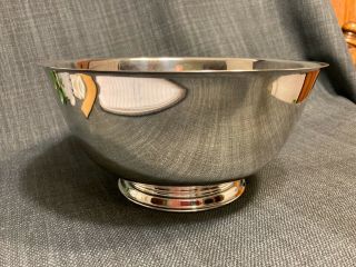 Vintage Paul Revere Silver Plate Design Large Bowl By Onieda