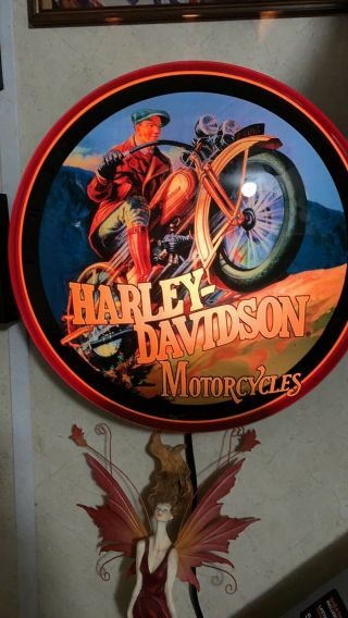 Rare 2004 Harley Davidson Motorcycle Light Up Bubble Sign Globe