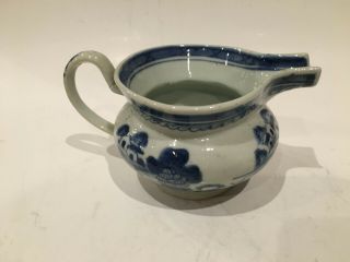 Antique 19th Century Chinese Export Blue And White Cantonese Creamer