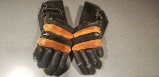 Vintage Hockey Gloves Ccm Playmaker Rare Leather Made In Czechoslovakia H044
