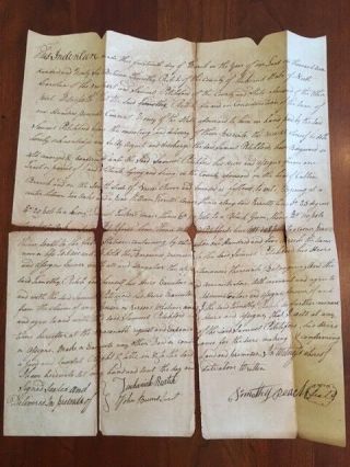 Rare 1796 Wake County North Carolina Land Deed,  Timothy Ritch,  Samuel Pitchford