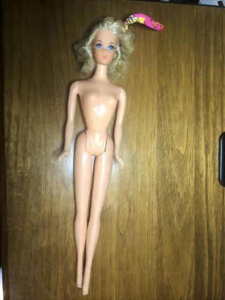 Vintage 1966 Mattel Quick Curl Barbie Doll Tnt Blonde Taiwan