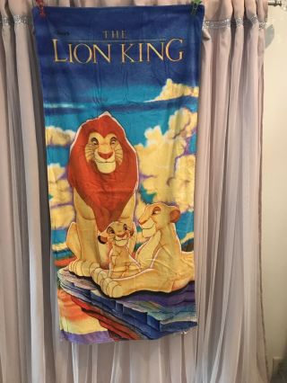 Vintage Disney The Lion King Movie Beach Towel 1990s Rare Franco Brazil