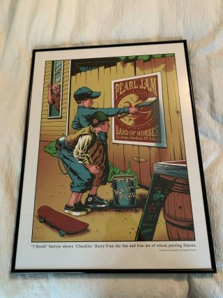 Pearl Jam Poster Hartford 5/15/10 " Norman Rockwell " Rare Framed But Not Mounted