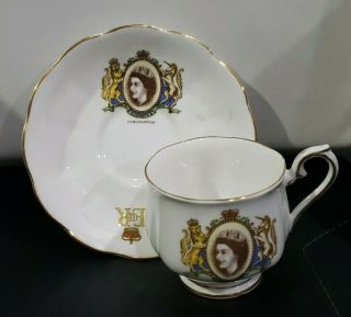 Royal Albert Queen Elizabeth Ii Coronation Tea Cup & Saucer 1953