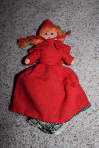 Vintage 3 In 1 Little Red Riding Hood Cloth Doll Grandmother Wolf