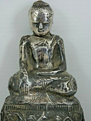 Very Old Chinese Silver Seated Buddha Very Rare L@@k Silver Chinese Buddha