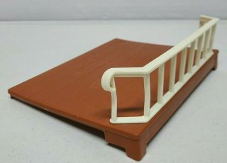Vintage Little Tikes Blue Roof Dollhouse Replacement Part Pull Out Deck/patio