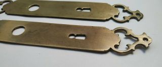 Vintage Solid Brass Back Plates for Door Lever Handles 2