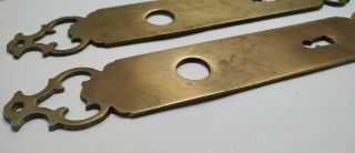 Vintage Solid Brass Back Plates for Door Lever Handles 3
