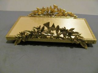 Rare Matson Rectangle 24kt.  Gold Plated Filigree Glass Tray Bird / Dogwood 9 " X5 "