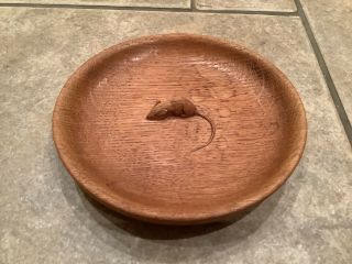 Robert Thompson Mouseman Solid Carved Oak Fruit Bowl - A Rare Thing